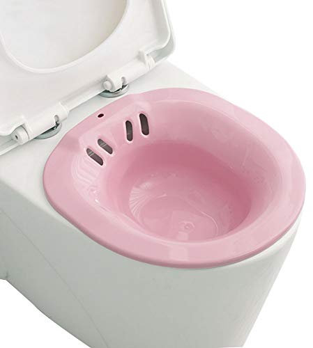 NANANA Bain de Siège Hanche Baignoire Femmes Maternité Patient D'hémorroïde pour Toilette Hémorroïdes, 39.5X36.5X9cm,Pink