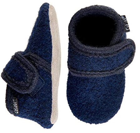 Celavi Unisex baby ull sko tofflor, Mörkblå, 19 EU
