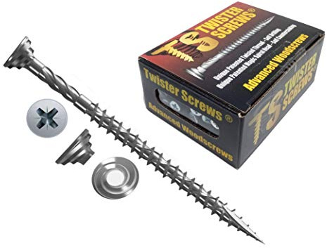 Twister Screws Premium Double-Threaded Wood Screws | 5mm x 80mm | Box of 200 | Self Drilling, Self Countersinking, Zinc-Plated, Ultra Sharp Quick Grab Point