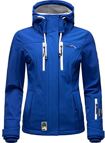 MARIKOO Damen Softshelljacke Übergangsjacke mit Kapuze Kleinezicke Royal Blue Gr. M