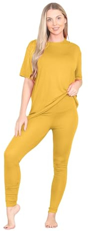 Hamishkane® Womens Tracksuit Set, Oversized Baggy Longline T Shirt Top with Leggings - Co Ord Sets for Women, Ideal 2 Piece Gym Set, Lounge Wear Sets for Women UK