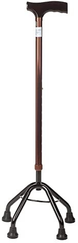 SPES - Quadripode in Alluminio Regolabile per Anziani e Disabili con Impugnatura Ergonomica Aperta e Piedini Antiscivolo - Bronzo