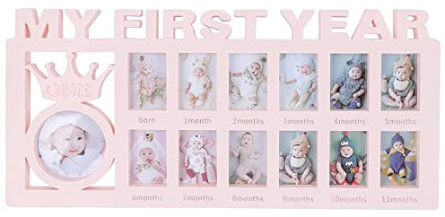 Babyfotoram baby handavtryck och fotavtryck set Sonogram fotram baby shower gåvor baby scanning ram för nyfödda och småbarn, baby gåva flicka 30 cm x 21 cm
