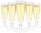 LATERN 50 Stück Silbernem Glitzer Champagnerflöten, 150ml Sektgläser aus Kunststoff Wiederverwendbare Party Weinbecher mit Stiel für Garten Hochzeitstag Duschen Partys (5,5 x 16,5cm)