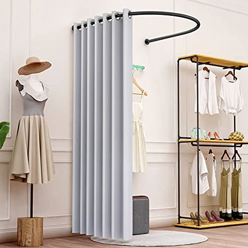 Mobile Dressing Changing Room U-Type Track Locker Room Wall-Mounted Fitting Room Simple Sun Shade for Office Outdoor Activities (Color 6 85X80CM)