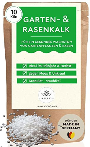 Rasenkalk gegen Moos & Unkraut 10Kg - Ideal Im Frühjahr & Herbst - 100% natürlich & langfristige Moos Verdrängung - Rasenkalk Granulat Für Streuwagen - Tierfreundlich - Kalk Für Rasen
