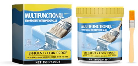Colle Etanche Transparente, Agent De Revêtement Imperméable Transparent, Liquide Étanchéité Transparent, Waterproof Anti-Leakage Agent, pour Salle de Bain, Toilettes, Carrelage, Murs, Toit, 03