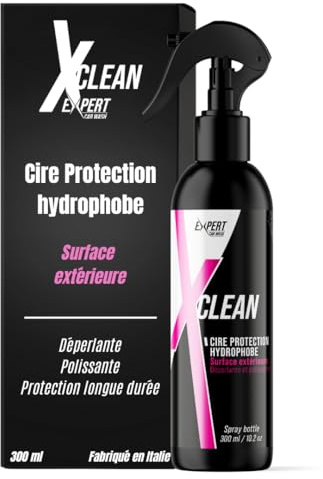 Cire voiture carrosserie - Cire de protection hydrophobe 300 ml – Effet déperlant & polissant - Protège carrosseries, vitres, jantes contre UV, saletés et pluie – Concentré et efficace