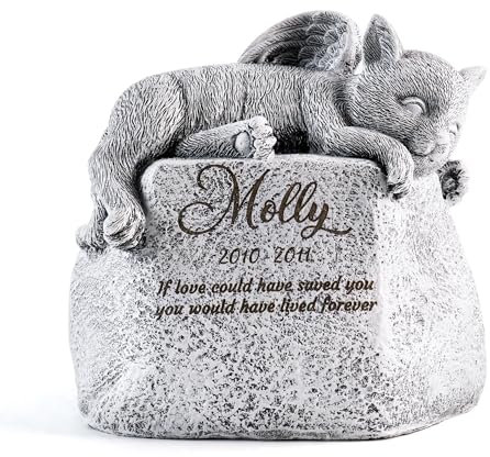 Urne pour chat - Urnes pour cendres de chat - Souvenir personnalisé - Urne de chat endormi pour les proches perdus - Boîte à cendres en résine - Mémoire