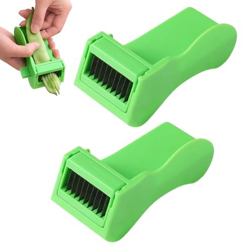 Runner Bean Slicer, 2 PCS Coleslaw Shredder, Vegetable Cutter for Runner Beans and Wide Vegetables, Efficient Kitchen Tool with ABS Resistor Material, 10 cm Length, 5 cm Width