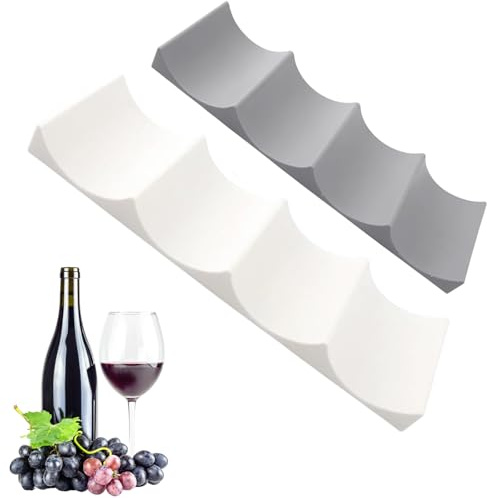 2PCS White Wine Rack for Fridge, Fridge Wine Rack,Stackable Bottle Organizer for Refrigerator, Fridges Bottle Holder, Countertop, Cabinet, Anti-Slip Bottles Holder for Drinks, Beverages(White/Grey)