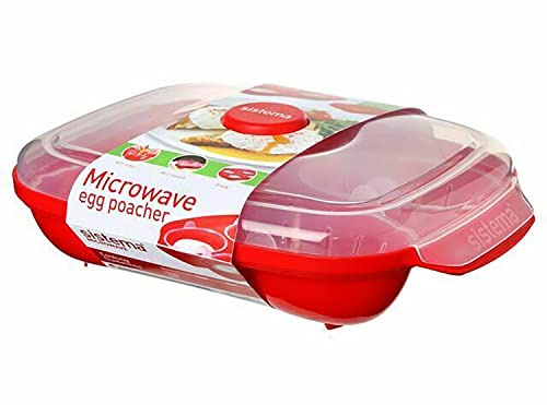 Sistema Microwave Cuoci Uova, Plastica, Rosso, 30 x 21 x 9 cm