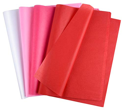 MIAHART Carta velina per San Valentino 60 fogli Carta da regalo assortita Carta a 4 colori per San Valentino Artigianato fai-da-te