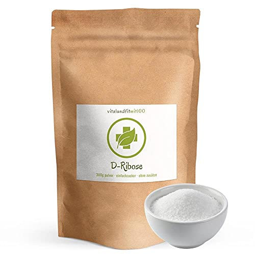 D-Ribose Pulver - 300 g - natürliche Fermentationsgewinnung - 100% vegan - absolute Reinheit und ohne Hilfs- und Zusatzstoffe - MADE IN GERMANY