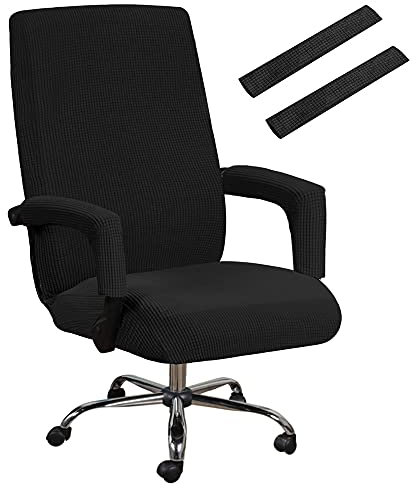 Bestenrose Office Chair Cover Stretch Computer Office High Back Chair Cover with Arm Covers Jacquqard Polyester Washable Slipcovers for Universal Rotating Chair Protectors