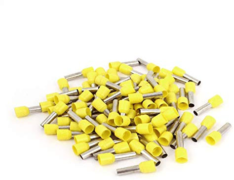 NEW LON0167 E6012 Plastique tubulaire isolé Fil de câble Bornes Extrémités avec 80 pièces, Jaune(80 Stück E6012 Yellow Tube Tublar Kunststoff Isolierte Kabel Drahtenden Terminals
