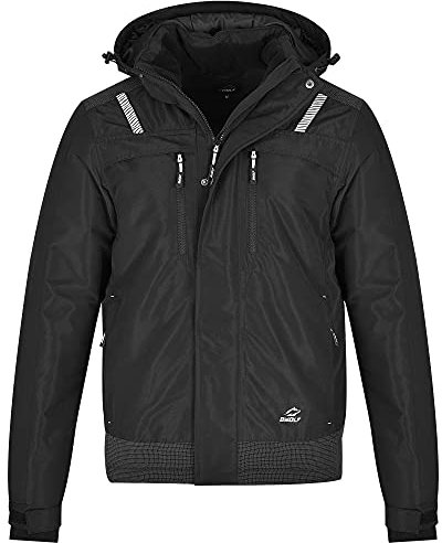 BWOLF OLYMPIA Arbeitsjacke Herren Winter Herren Winter Wasserdichte Winddichte Winterjacke Arbeitsjacke Warme (Schwarz, XL)