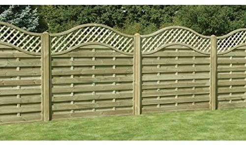 Omega Lattice Top Wooden Fence Panel 6x3 (1.83m x 0.91m) 6ft x 3ft - Garden Fencing Panels Pressure Treated Trellis Lattice Top