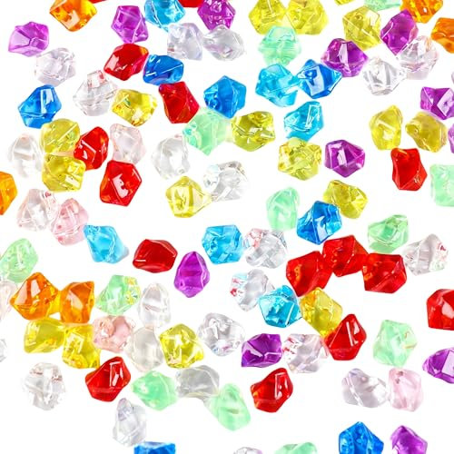 ARZASGO 1000 Cristalli acrilici di Rocce di Ghiaccio per riempire vasi, spargere la tavola, bomboniere, Decorazione di Nozze, Artigianato Artistico (Multicolore, 1,5 cm)