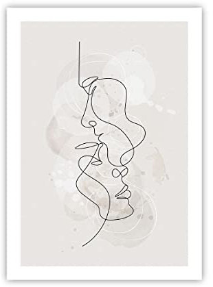 Decorativi Stampa da Parete 50x70cm Poster da Parete Linea singola uomo donna Cucina Decorazione Murale Wall Art Senza Cornice Quadri Moderni Soggiorno Camera da Letto Immagini - P2XPA50x70-4629