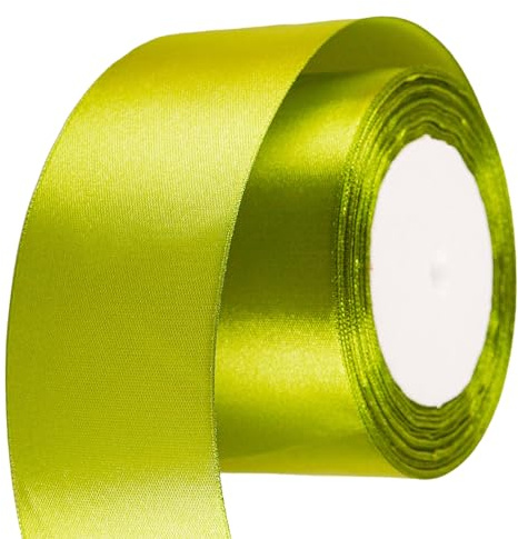 40mm Wide Emerald Green Ribbon Thick Satin Ribbon 22m, 1.5 inch Thick Vivid Green Ribbon for Gift Wrapping Wedding Car Christmas Birthday Cake Hair Bow Florist Bouquet Crafts Decorations