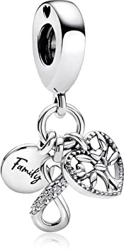Annmors Family Tree of Life Charm 925 Sterling Silver Bead Forever Love Dangle Charm fit Women Bracelet & Necklace DIY Jewelry Gifts Christmas Halloween Valentine's Day Happy Birthday Mother's Day