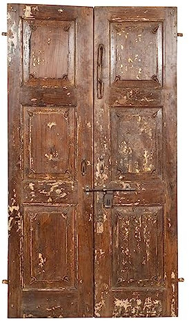 Biscottini Porte Interne Legno L106XPR7XH182 cm | Porta da Interno e da Esterno | Porta in Legno in Stile Antico