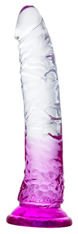 21cm Dildo Realistico Giocattolo Sessuale con Potente Ventosa Dildo Anale Gigante Dildo Uomo Donna Replica del Pene in Silicone Plug Anale per Coppie Giocattoli Sessuali perAdulti (Viola Trasparente)