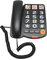 Schnurgebundenes Telefon mit Großen Tasten für Senioren, Einfache Zielwahl. Einstellbare Ruf- und Gesprächslautstärke, Freisprechbetrieb, Festnetztelefon (Schwarz)