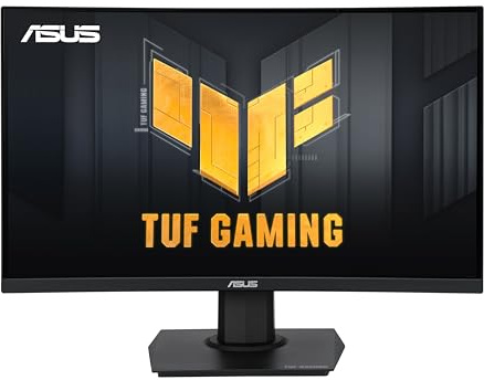 ASUS TUF Gaming 24 tum (23,6 tum visbar) böjd skärm (VG24VQER) – FHD, 180Hz, 1ms, DCI-P3 90%, Extreme Low Motion Blur Sync, FreeSync, Shadow Boost, Eye Care, DisplayWidget Center, 3 års garanti