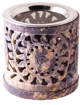 NKlaus Räuchergefäß aus Speckstein 8x8,5cm Weihrauchgefäß Siebgefäß Handwerkskunst 15748