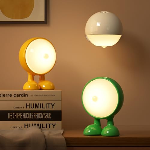 ICARERSPACE Nattlampa, LED-sensorlampor inomhus bord, stort öga uppladdningsbar USB stark magnetisk attaktion toalettlampa, bärbar lampa för sovrum, vardagsrum, camping (grön)