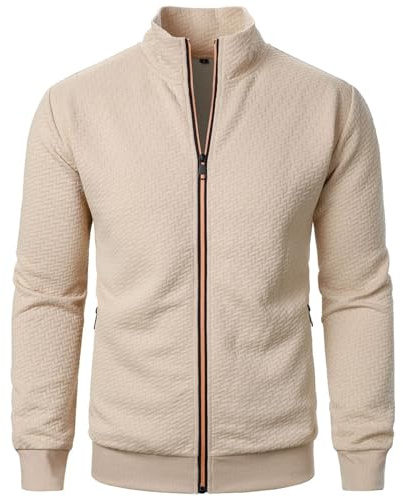 POIUIYQA Sudaderas con Cremallera Y Cuello Alto Hombre Hombre Sudadera Abierta sin Capucha Cierre de Cremallera Blusa Sweater Jersey Suéter de Algodón Outdoor Deporte Básico Ocio Estilo Deportivo