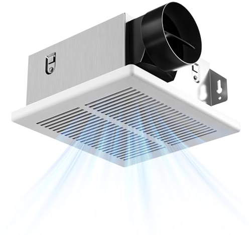 Amico Bathroom Exhaust Fan, 1.0 Sones, 80 CFM, Low Noise, Ceiling Mounted Retrofit Ventilation Fans, 4 Inch Duct, No Attic Access Needed- UL Certified