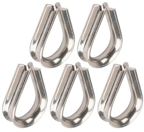 cyclingcolors 5x Guardacabos de Acero Inoxidable A4 Dedales para Cuerda Cable Metalico Abrazaderas Tendedero Cuerda Construcción Náutico, 5mm