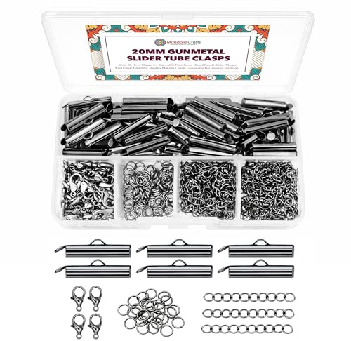 Mandala Crafts 20mm Gunmetal Jewelry Slider Clasps Connectors