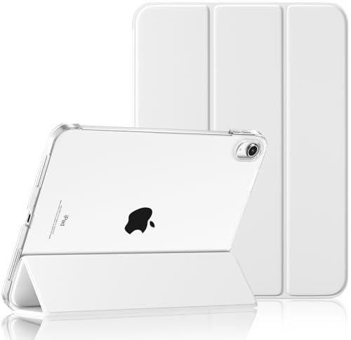 Maledan Fodral för iPad A16 11/10 generation (2025 11 tum/2022 10,9 tum) | Smal lättvikt, genomskinlig PC-baksida, stötsäkert fodral, skyddsfodral för iPad 10, bil sova/vakning, vit