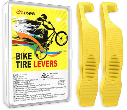 cyctravel Bike Tire Levers, Ultra Strong Tire Levers Don't Hurt The Tire, Non-Slip and Save Effort, Tire Spoons for Mountain Bike and Road Bike, Easy Bike Tire Removal Tool (Yellow-2)