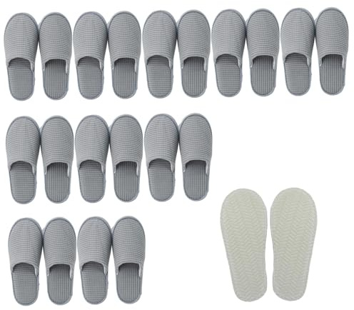 Joygoodta 10 coppie pantofole da hotel, pannelli per ospiti in pile morbida non slip per donne, scarpe da hotel riutilizzabili per casa, viaggi, spa