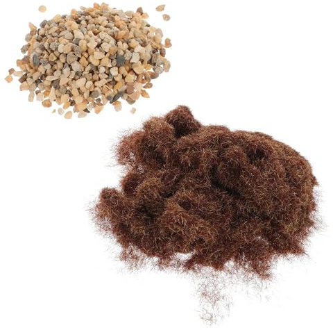 SHERCHPRY DIY Railway Model Scenery Materials Set Artificial Static Grass Turf Realistic Gravel Stones Natural Grass Dressing Powder for Model Trains Layouts Terrariums and Crafting Decor