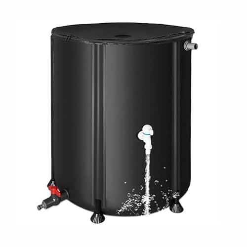 Collapsible Rain Barrel Water Storage Containers,Portable Rainwater Collect System Water Tank to Collect Rainwater from Gutter Downspout Water Catcher(Black,60 gallons)