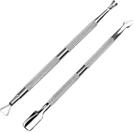 HIFAU 2-teiliges professionelles Nagelhautschieber- und -schneider-Set, Nagelhautschneider und Nagelhautentferner, Maniküre-Werkzeugset für Finger- und Zehennägel