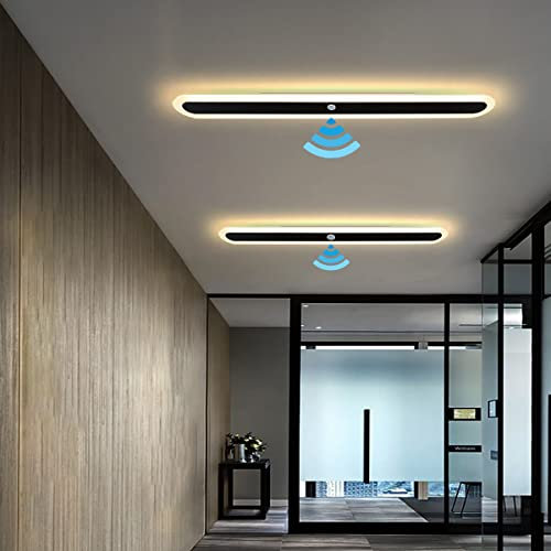 KZT LED Deckenleuchte mit Bewegungsmelder Moderne Flur Deckenlampe IP54 Wasserdichte Deckenbeleuchtung 3000K Rechteck LED Wandleuchte für Treppe Wohnzimmer Balkon Küche Garage Veranda Lampen