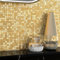VAOVI Selbstklebende Mosaik Fliese Gold Küche Wand,Wandfliese Metall mit Facette Gold Matt und Glänzend Fliesenaufkleber Kleines Quadrat(10 Matte)