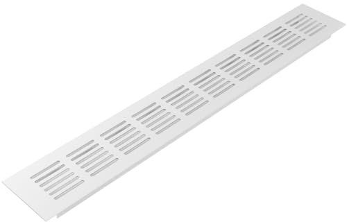 Vent Systems 60 x 400 mm Weiß Aluminium Lüftungsgitter - HVAC Abdeckung für Heizung, Kühlung - Belüftung Gitter - Lueftungsgitter für Innen und Aussen Entlüftungsabdeckung