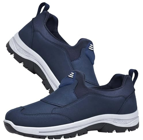 Zapatos ortopédicos Transpirables para Hombre Mocasines Deportivas Hombre Deslizar el pie Dentro de los Zapatos Zapatos pies Anchos Zapatillas sin Cordones Hombre,Azul,45/275mm