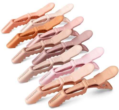 FRAMAR Fermagli per capelli neutri a coccodrillo - Seziona fermagli per capelli per lo styling, fermagli per capelli da parrucchiere - 10 pezzi