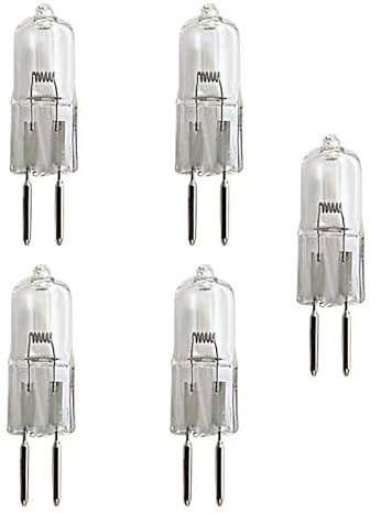 JZLBBC Lot De 5 Halogène Ampoules Capsule G6.35 Ampoules Halogènes Gy6.35 12V 10W G6.35 Ampoule À Capsule Transparente À 2 Broches Pour Projecteur De Lampe En Cristal,100W