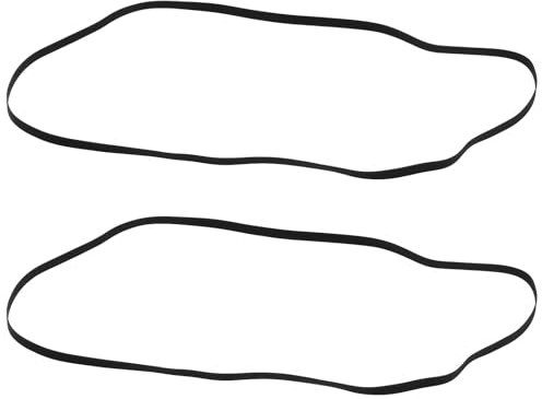 Create idea Lot de 2 courroies d'enregistrement en caoutchouc noir pour gramophone, tourne-disque, courroie de rechange pour phonographe, longueur pliée : 300 mm, largeur : 5 mm