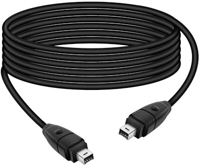 RIIEYOCA 1,8 m di Cavo Firewire IEEE1394 da 4 pin Maschio a 4 pin Maschio, Cavo Adattatore iLink per Fotocamera Digitale, Videocamera, Computer Portatile, DV, nero (da 4 a 4)
